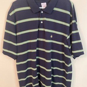 Brooks Brothers Navy Striped Performance Polo XL